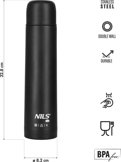 Termus udhëtimi NILS Camp NC3804, 1L, çelik inox, argjendtë