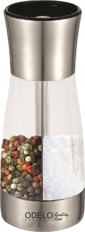 Mulli për kripë edhe piper Odelo Minea, 2 në 1, 18 cm, inox argjendtë