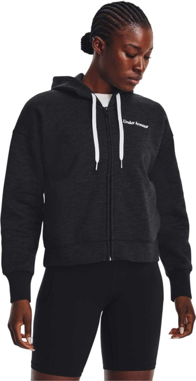 Bluzë me kapuç Under Armour Essential Fleece Script FZ 1374106, për goca, M, e zezë