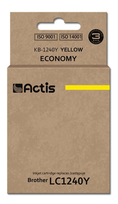 Ngjyrë për printer Actis KB-1240Y (zëvendësim për Brother LC1240Y/LC1220Y), 19 ml, e verdhë