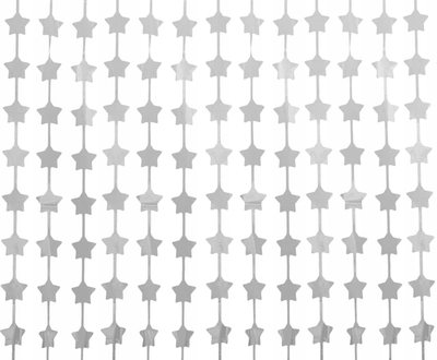 Perde dekorative Godan B&amp;C Stars, 100x200 cm, me yje në varg, argjend matte