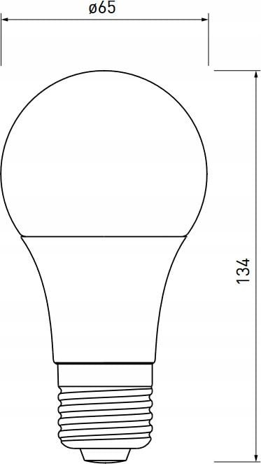 Llambë LED GTV A65 LD-PN3A65-18W, 18W, 1700lm, 4000K, cokë E27