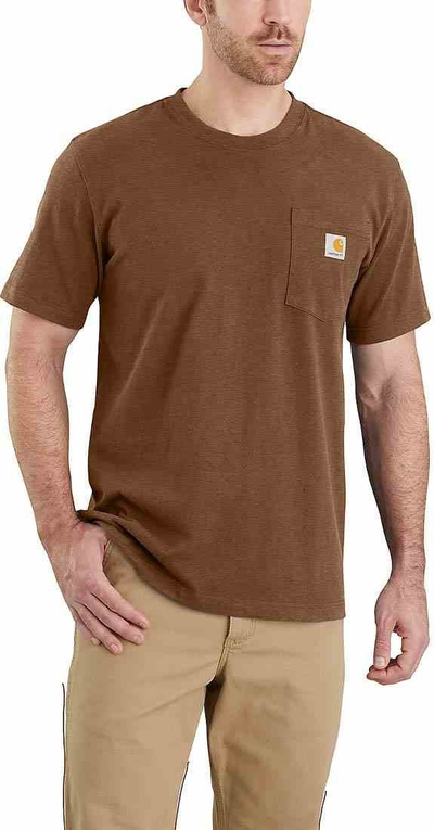 Работна блуза Carhartt Workwear K87 Pocket, памук, за мажи, кафеава, M