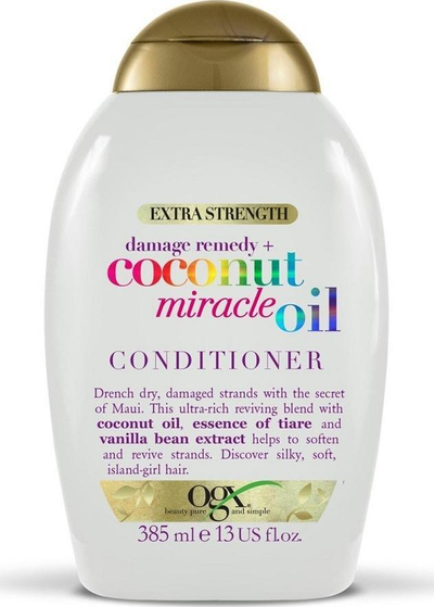 Balsam flokësh Organix Coconut Oil Miracle Oil, për flokë të thatë edhe të dëmtum, 385 ml