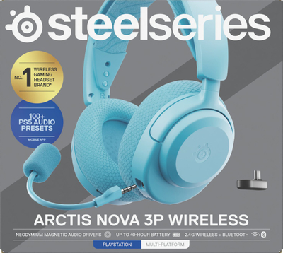 Kufje pa tela SteelSeries Arctis Nova 3P, PlayStation, Bluetooth, Aqua