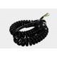 Kabllo spirale lidhëse 3x1.5mm², 5m, me prizë me tokëzim, e zezë