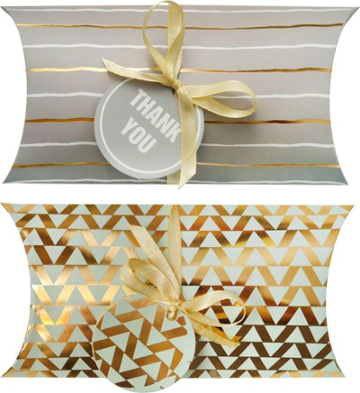 Kuti dhuratash incood Gift Box, 22x10 cm, pastel me detaje ari, set 2 copë