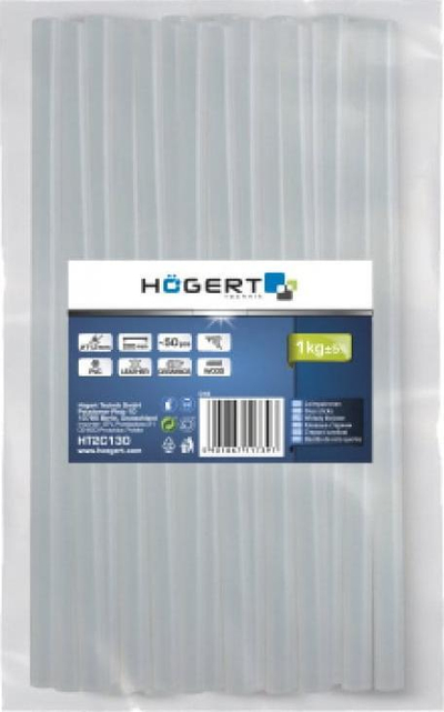 Patrone ngjitëse për pistoletë Hogert Technik HT2C130, 11mm, 1kg, transparente
