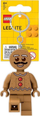 Светилка за клучеви LEGO Човече од меден колач, минифигура со ЛЕД, со прстен за клучеви, кафеава