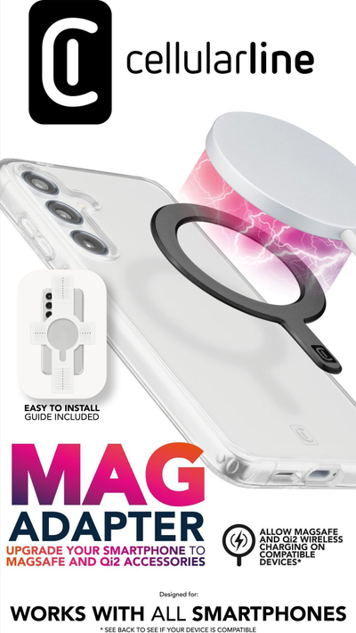 Unazë magnetike Cellularline MAG Adapter Ring për MagSafe, e zezë