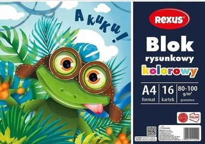 Fletore vizatimi Wektor A4, 16 fletë me ngjyra, set 10 copë