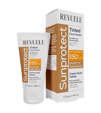 Krem për fytyrë kundër diellit Revuele Sunprotect Glow, me ngjyrë, 50ml