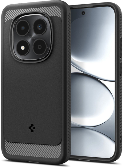 Mbrojtëse telefoni Spigen Rugged Armor për Xiaomi Redmi Note 15 Pro 5G, TPU, rezistente ndaj goditjeve, e zezë