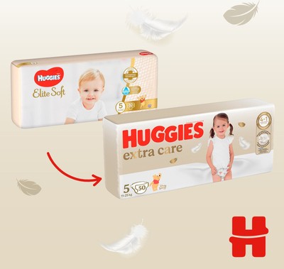 Pelenë njëpërdorimëshe Huggies Extra Care, masa 5, 11-25 kg, 50 copë