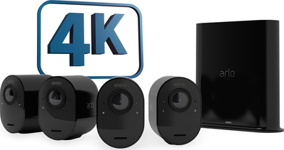 Kamerë sigurie Arlo Ultra 2, set me 4 kamera, 4K, e zezë