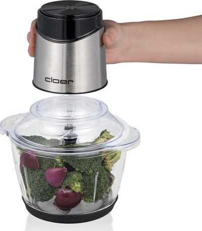 Електричен сечко Cloer Multi Chopper 6829, 1.2L, стаклено садче, црн инокс