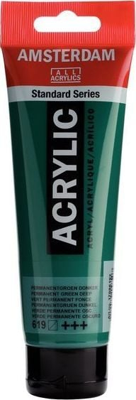 Bojë akrilike Amsterdam Standard Series, 120 ml, Permanent Green Deep 619, e gjelbër e errët