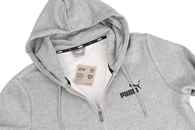 Bluzë me kapuç Puma ESS Big Logo FL për burra, me zinxhir, gri