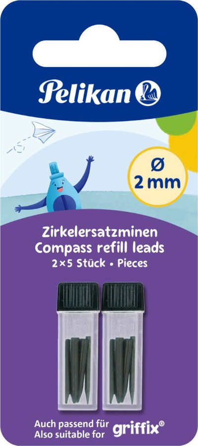 Мина за заменување за шестер Pelikan Compass, 2.0 mm, во блистер, сива