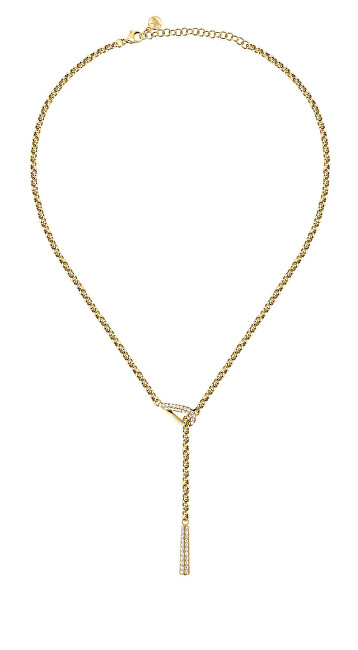 Qafore Morellato Necklace Steel And Crystal, çelik, kristal, ngjyrë ari