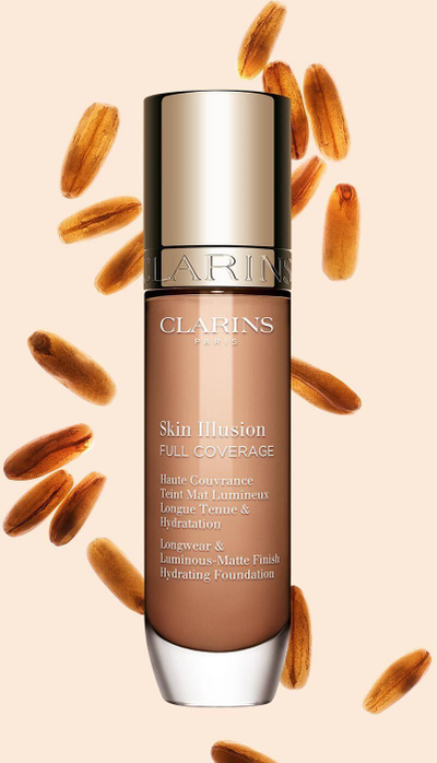 Fondatinë Clarins Skin Illusion Full Coverage, Beige, mbulim i plotë, për fytyrë