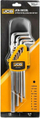 Set çelësa gjashtëkëndor JCB 5102XL, 1.27-10 mm, 10 copë