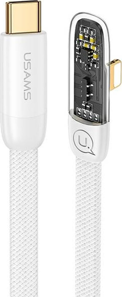 Kabllo USB Usams USA890, USB C në USB C, 1.2 m, e bardhë