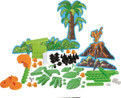 Set ndërtimi Clementoni Mechanics Junior Dinosaurs 50681, 5 modele, me motor, me ngjyra të shumta