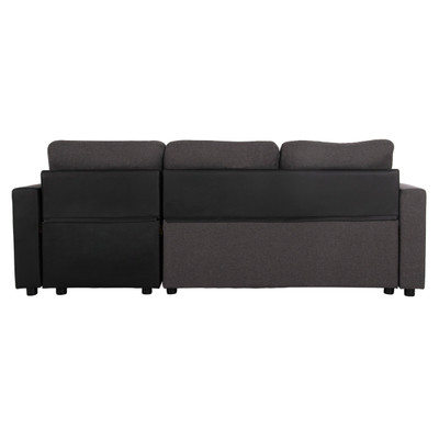 Divan-Shtrat këndor Wayne 224x145x86Hcm (HM3028.91), gri/ zezë