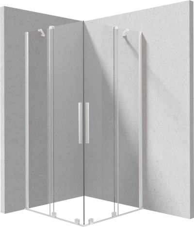 Kabinë dushi Deante KPNAP09P09, katrore 90x90 cm, xham 6 mm, bianco mat