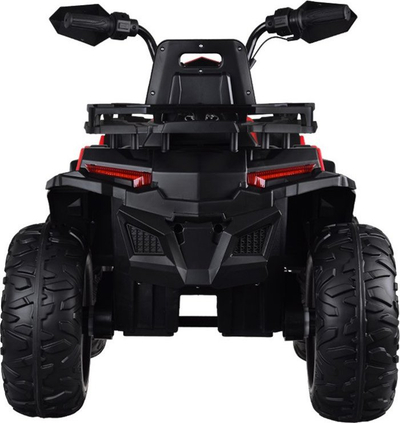 Quad elektrik për kalamaj 4x4, me bateri, me amortizatorë, i zi me të kuqe
