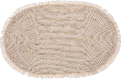Tapet oval H&amp;S Decoration, jute, 80x50 cm, ngjyrë natyrale