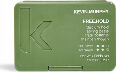 Pastë modeluese flokësh Kevin Murphy Free Hold, fiksim i mesëm, 30g, jeshile