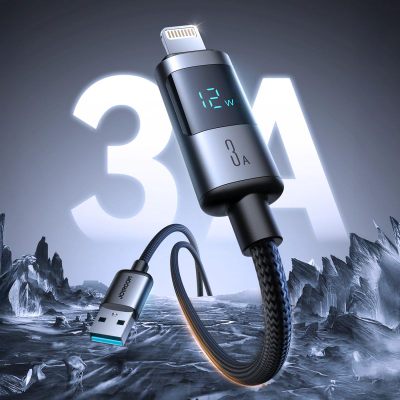 Kabllo karikimi Joyroom S-AL6 Pro, USB-A në Lightning, 3A, 1.2m, e zezë