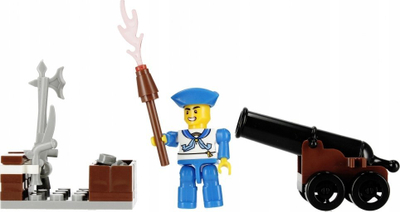 Set lodrash ndërtimi me top piratësh, 58 copa, mbi 6 vjeç, shumëngjyrësh