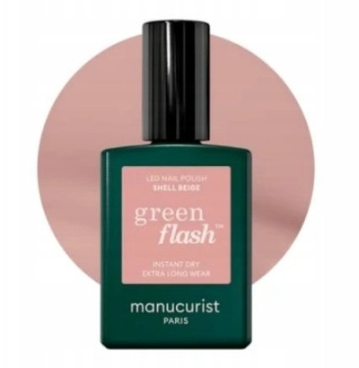 Llak thonjsh Manucurist Green Flash Shell Beige, efekt xheli, 15 ml, bezhë neutrale