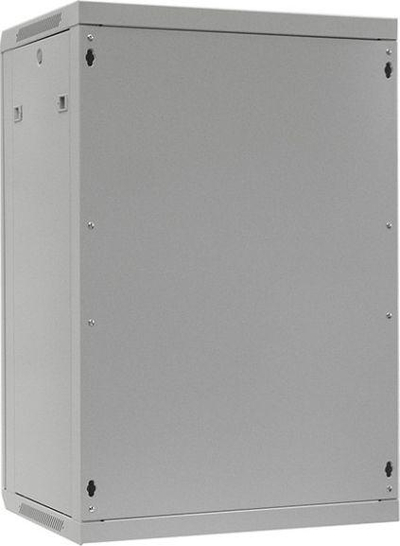 Dollap muri rrjeti Netrack 19", 18U 600x450mm, derë xhami, gri