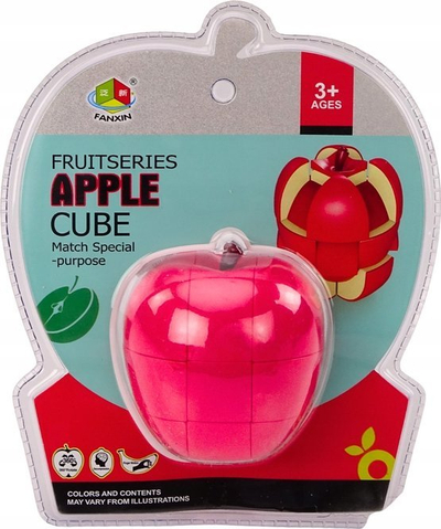 Lodër puzzle Leantoys Apple Cube, si mollë, 3+ vjeç, e kuqe