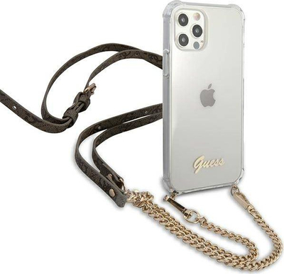 Mbulesë telefoni Guess 4G Chain për iPhone 12 Pro Max, 6.7", me zinxhir, transparente