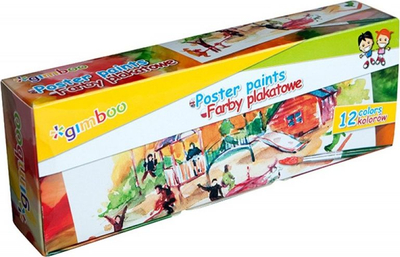 Ngjyra posteri Gimboo, set me 12 copa, 20ml, shumëngjyrëshe