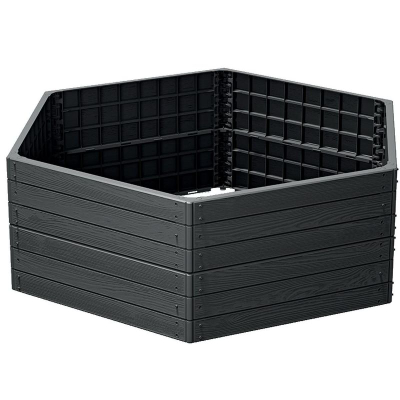 Shtret i ngritur kopshti BASE WOODY PRIBWH-S433, plastikë si dru, 148 x 129 x 25 cm, antracit