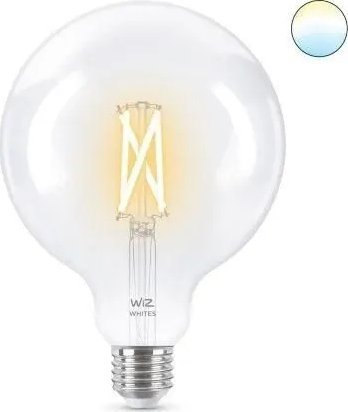 Llambë inteligjente WiZ Filament G125, 7W LED 60W EQ, E27, xham transparent