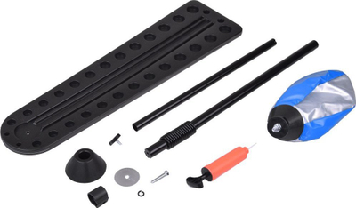 Set boksi për kalamaj, qese shpejtësie me qëndrim i rregullueshëm 81–123 cm, plastik, e zezë blu