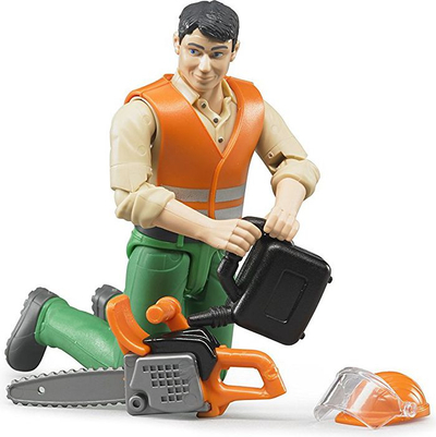Figurë lodër Bruder bWorld Lumberjack 60030, me aksesorë, shumëngjyrëshe