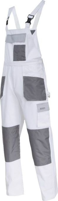 Pantallona me tira Lahti Pro L40612, 100% pambuk, mas XL 56, t'bardha me gri