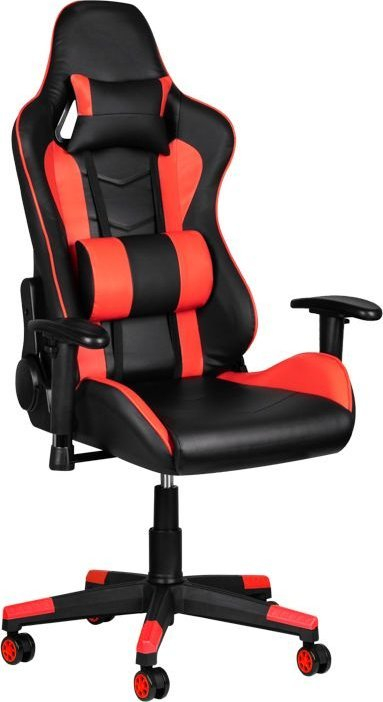 Karrige gaming Premium 557, ergonomike, me jastëkë mbështetës, e zezë me të kuqe