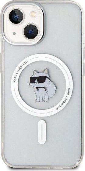 Klloçkë Karl Lagerfeld IML Choupette MagSafe për iPhone 13 14 15, 6.1", transparente
