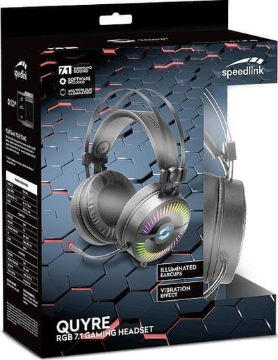 Kufje gaming Speedlink QUYRE, 7.1 surround, USB, me RGB, të zeza
