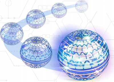 Lodër fluturuese Amewi Magic Hover Fly Ball, 9.6cm, LED, blu