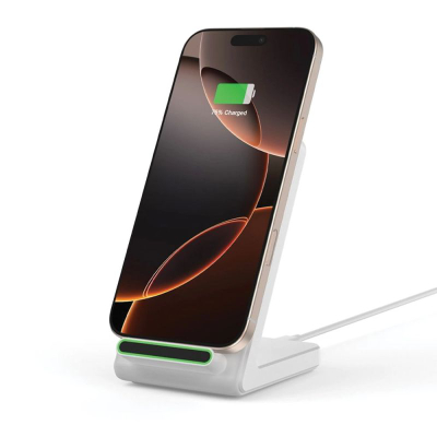 Karikues wireless Tech-Protect Q15W-A40, me stand, 15W, i bardhë